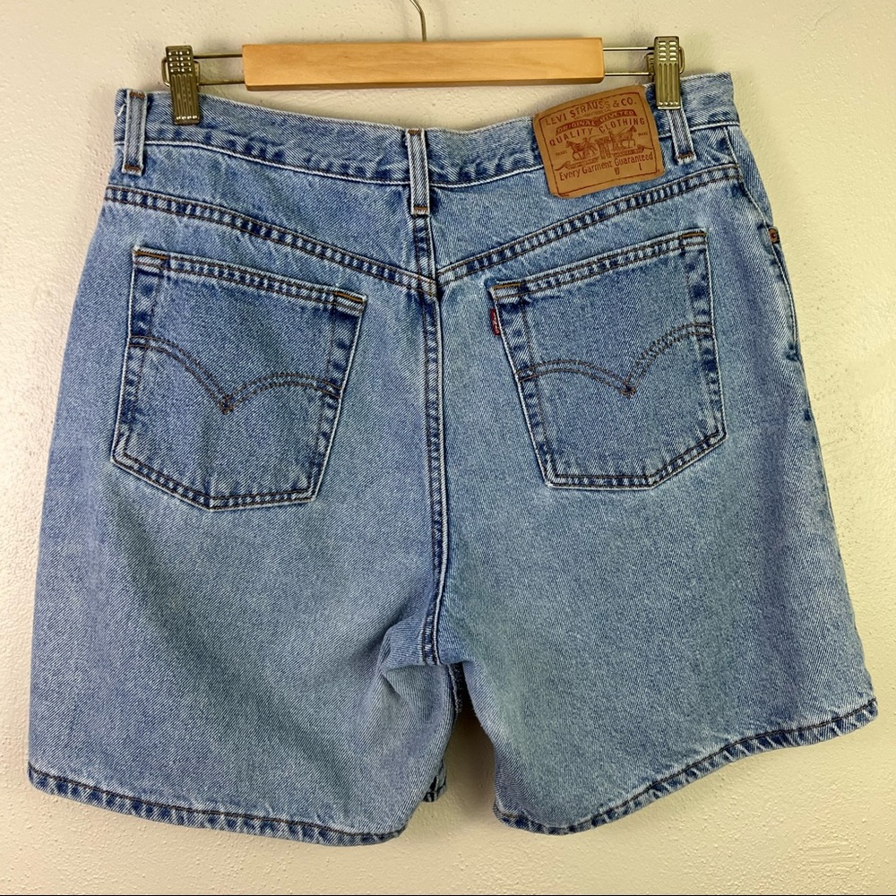 Levi’s Light Wash Vintage Denim Dad Shorts Size 14 100% Cotton High Rise Fit